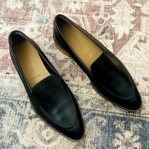 Everlane The Modern Loafer Black Leather Size 6 Minimalist Classic Flat Shoe NEW - Picture 2 of 7